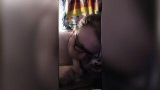 Chubby Trans Girl First Blowjob (Dildo)