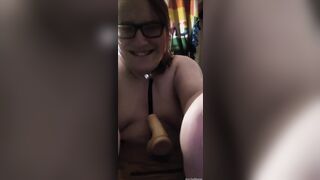 Chubby Trans Girl First Blowjob (Dildo)