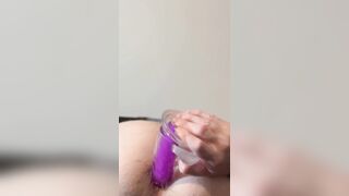 Cumshot From Behind with Dildo