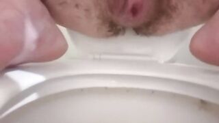 Masterbating and squirting into the toilet