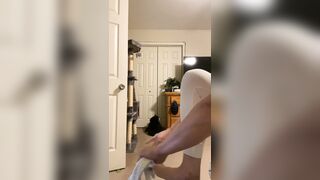 Twink Keeps Playing With His Cock While Getting Dressed