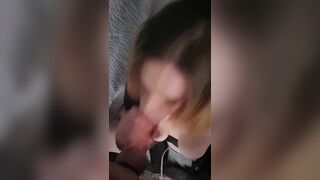 Trans babe gets face fucked and a facial