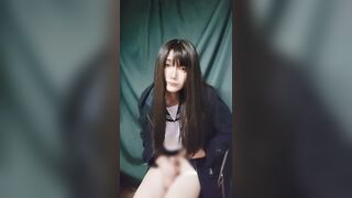 Japanese crossdresser teasing