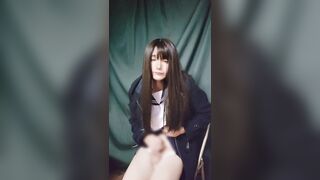 Japanese crossdresser teasing