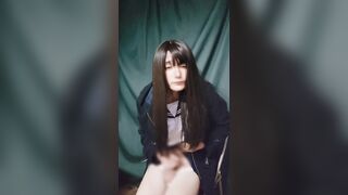 Japanese crossdresser teasing