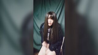 Japanese crossdresser teasing