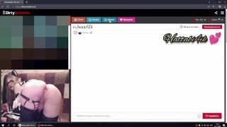 Cute femboy listens to dirty talk on video chat with anal plug and hot squirt