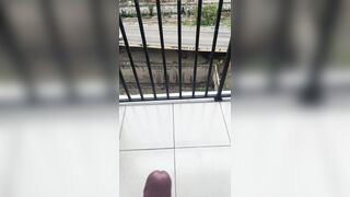 broker enters the open apartment and masturbates near the balcony