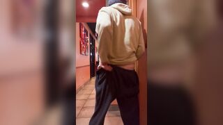 Playing with my ass outside Taco Bell bathroom