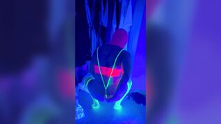 Neon rave party by myself. Blacklight anal fun with toys while rolling on molly