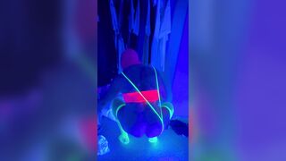 Neon rave party by myself. Blacklight anal fun with toys while rolling on molly