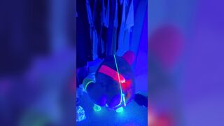 Neon rave party by myself. Blacklight anal fun with toys while rolling on molly