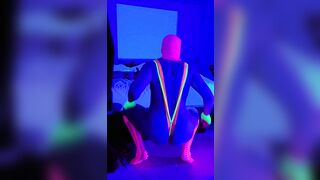 Neon rave party by myself. Blacklight anal fun with toys while rolling on molly