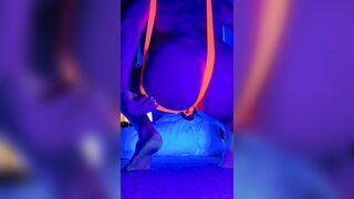 Neon rave party by myself. Blacklight anal fun with toys while rolling on molly