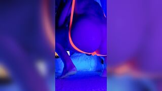 Neon rave party by myself. Blacklight anal fun with toys while rolling on molly