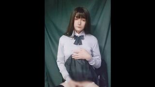 男の娘オナニー Japanese crossdresser teasing