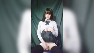 男の娘オナニー Japanese crossdresser teasing