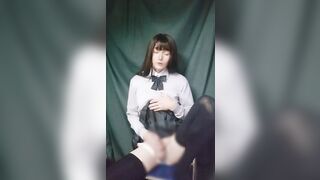 男の娘オナニー Japanese crossdresser teasing