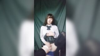 男の娘オナニー Japanese crossdresser teasing