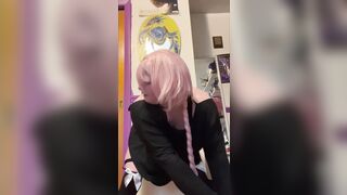 Astolfo sluts himself off to wall mounded dildo