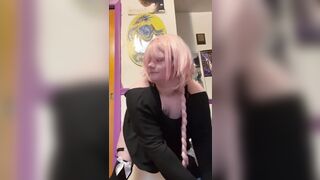 Astolfo sluts himself off to wall mounded dildo