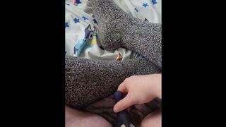 Panty bulge cumming with vibrator