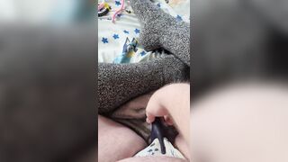 Panty bulge cumming with vibrator