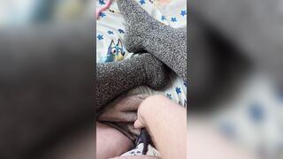 Panty bulge cumming with vibrator