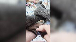 Panty bulge cumming with vibrator