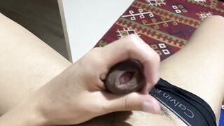 INTENSE ORGASM CLOSE UP - WANKING MY HAIRY COCK