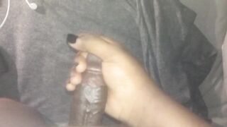 Black Trans Girl Jerking off Cumshot