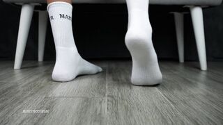 White Master Socks, Big Male Feet Ready to Dominate: Foot Fetish!