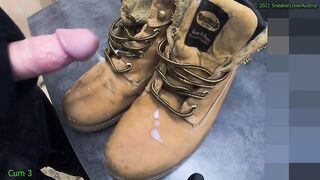 14 Cumshots on Docker Boots (slowmotion)