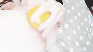 MY TEEN BOYPUSSY LOVES VITAMIN C: APPLE ???? & ORANGE ???? ANAL INSERTIONS & GAPING!