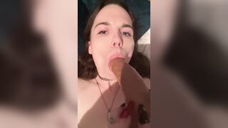 Metal head Trans Girl Fucks Her Face