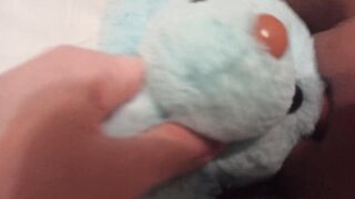 Teddy bear rubbing FTM transgender big clit