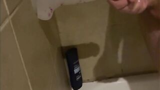 Riding my dildo in the shower then cumming on it