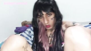 tik tok Emo Goth girl enjoying dildo fuck