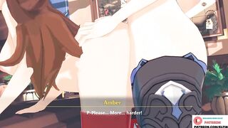 Futanari Eula Enjoy Hard Fucking Amber On Table | Exclusive Futa Hentai Genshin Impact 4k 60fps