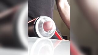 Vibration fleshlight fuck and cumshot slow motion