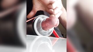 Vibration fleshlight fuck and cumshot slow motion