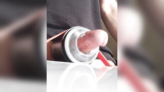 Vibration fleshlight fuck and cumshot slow motion