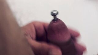 8mm urethral sounding masturbation