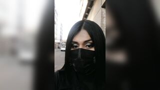 Trap Sissy Crossdresser with make-up in public