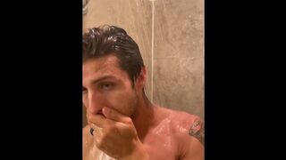 Sexy shower time with hot stud