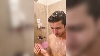 Sexy shower time with hot stud