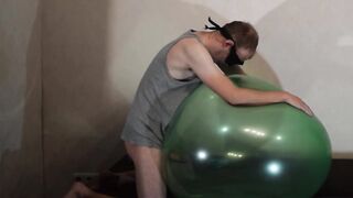 Blowing up Balloon and cum in it