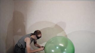 Blowing up Balloon and cum in it