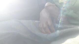 Black horny hard dick cum in my car