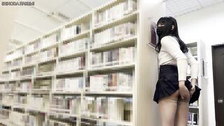 HA28Anal with bell butt plug was exposed in the library! In the end, Ahegao climaxed and ejaculated!